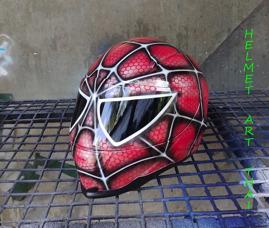 SPIDER MAN CUSTOM AIRBRUSHED MOTORCYCLE HELMET