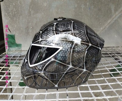CASQUE DE MOTO NOIR SPIDER MAN CUSTOM AIRBRUSHED