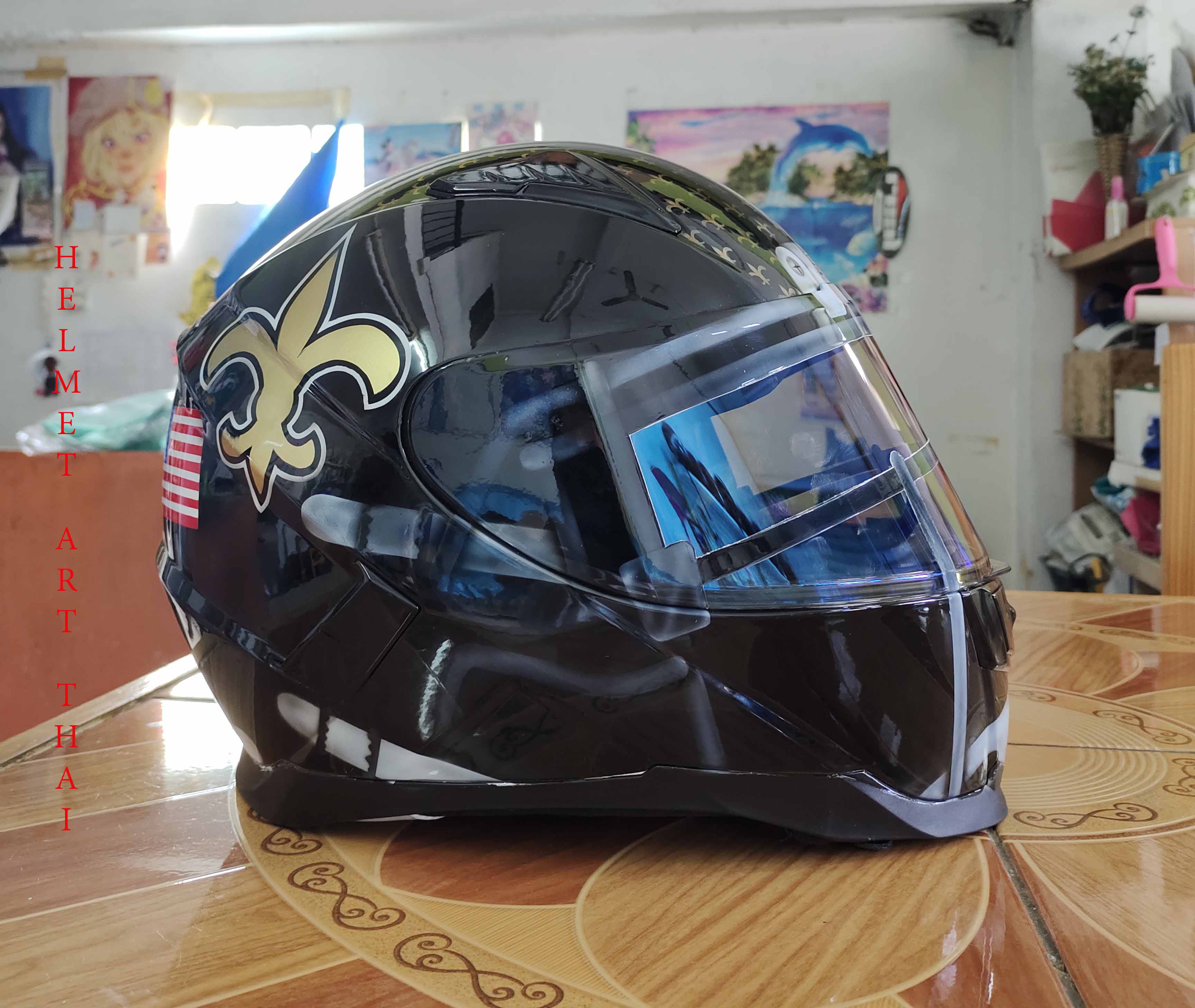 New Orleans Saints NFL Custom Motorcycle Helmet 🏈