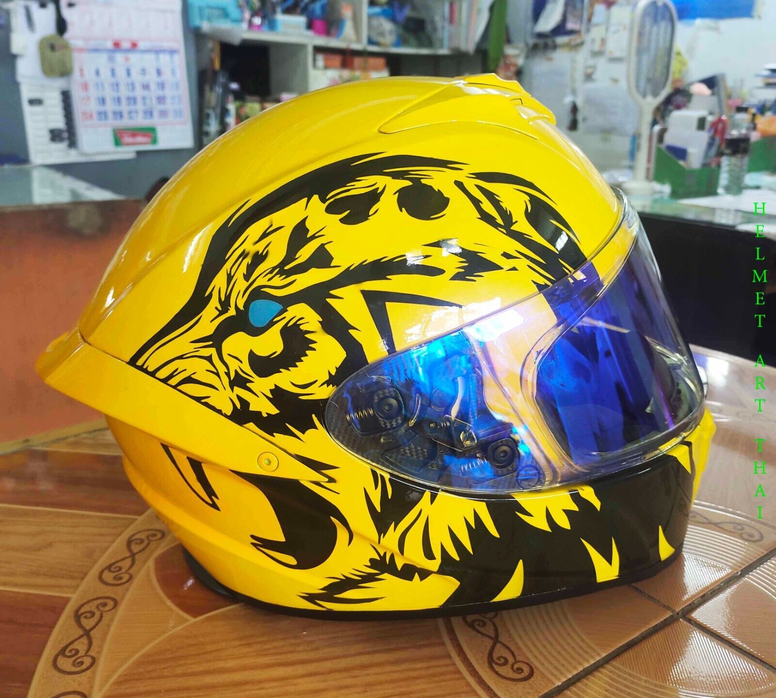 PANTHER Custom Airbrushed  Motorcycle Helmet