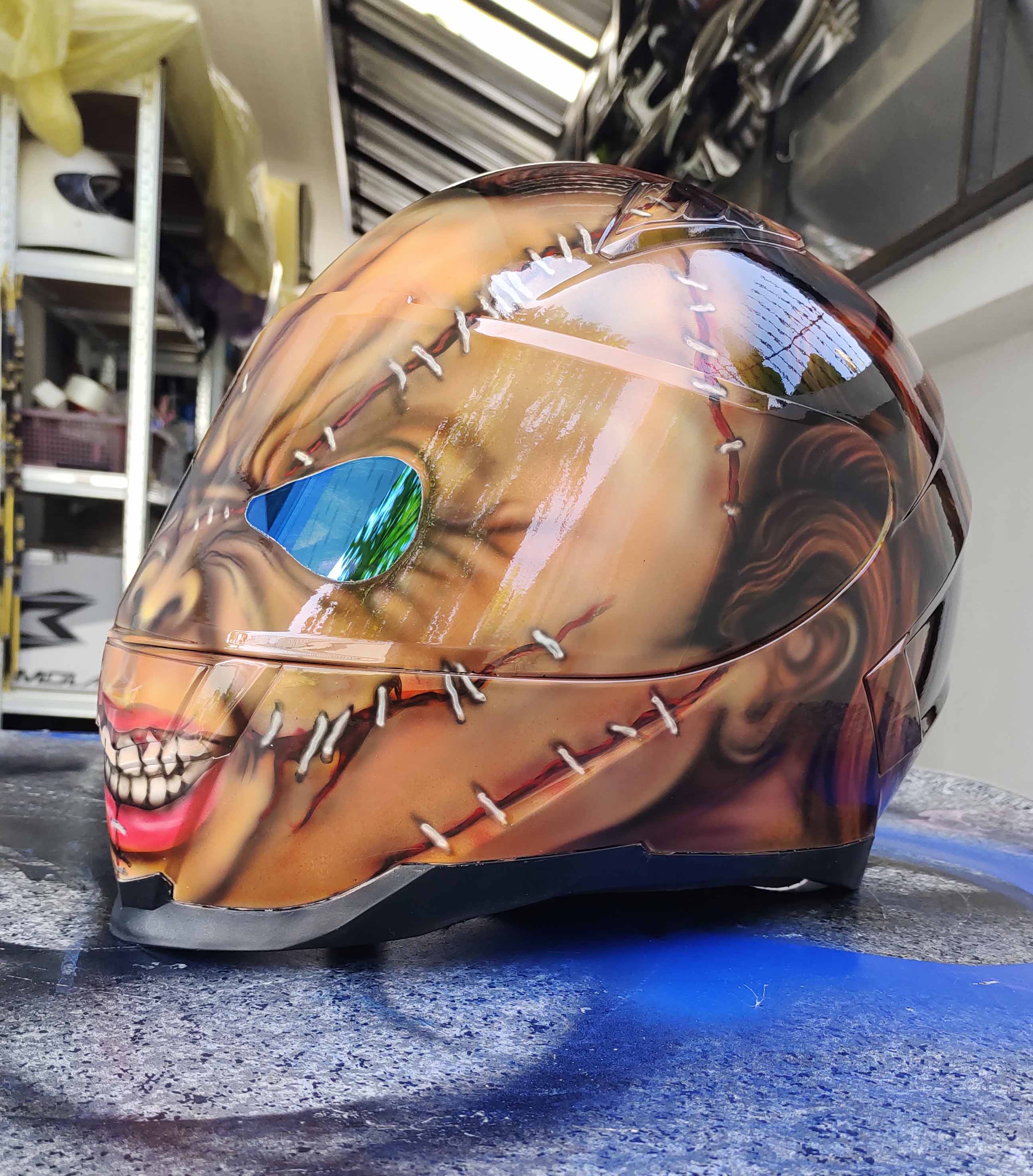 Chucky Child's Play Custom Motorcycle Helmet
