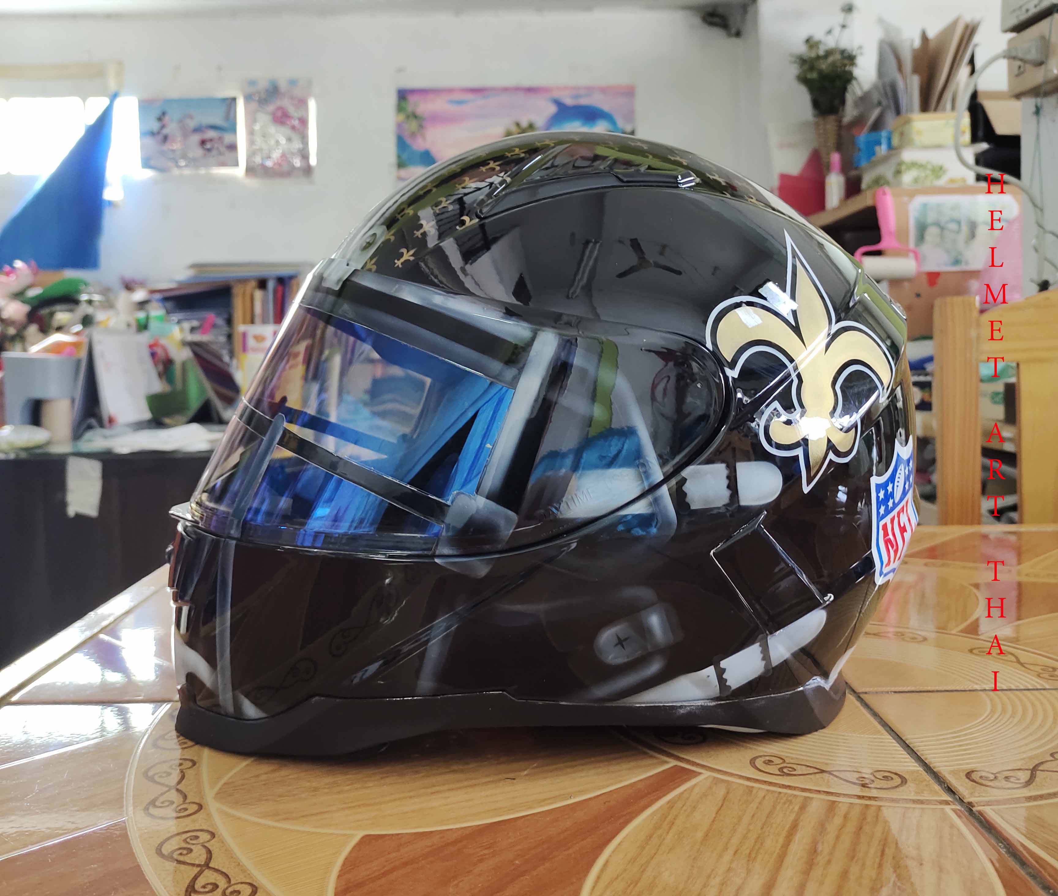 New Orleans Saints NFL Custom Motorcycle Helmet 🏈