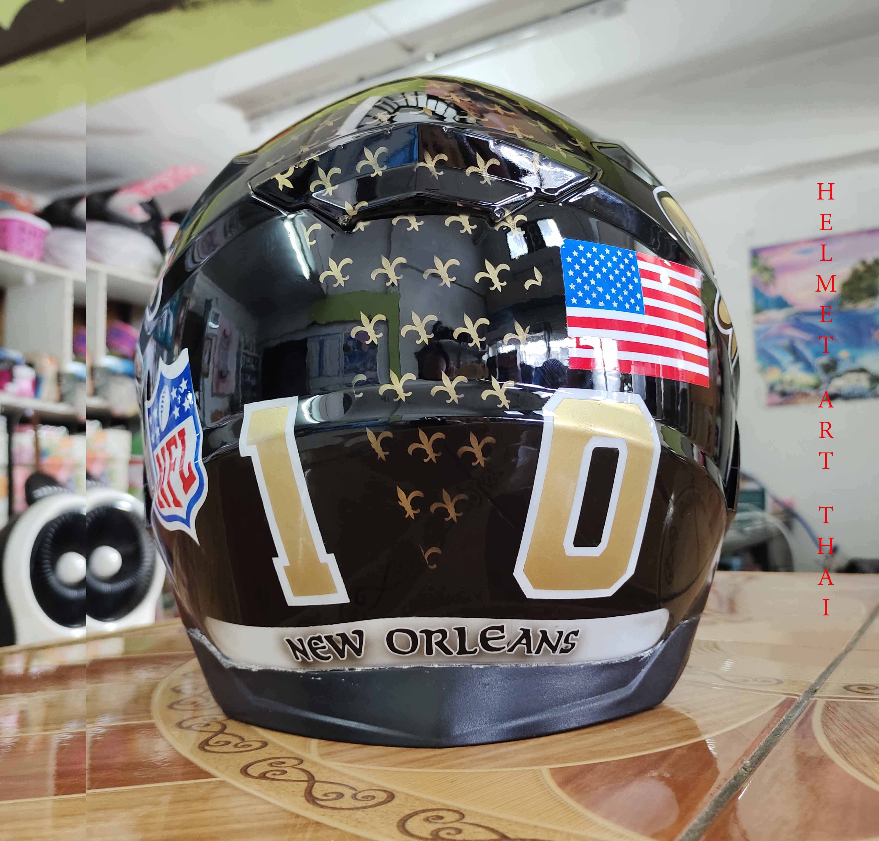 New Orleans Saints NFL Custom Motorcycle Helmet 🏈