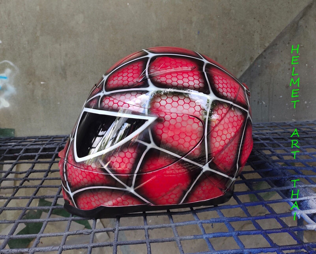 SPIDER MAN CUSTOM AIRBRUSHED MOTORCYCLE HELMET