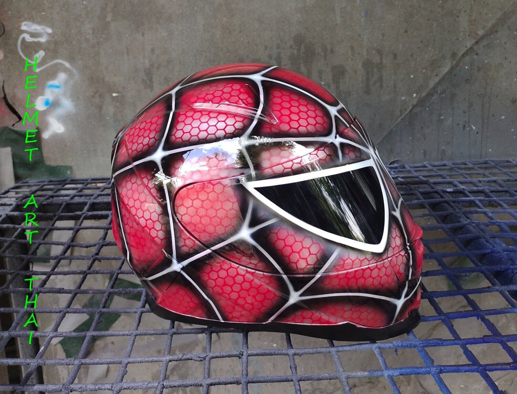 SPIDER MAN CUSTOM AIRBRUSHED MOTORCYCLE HELMET