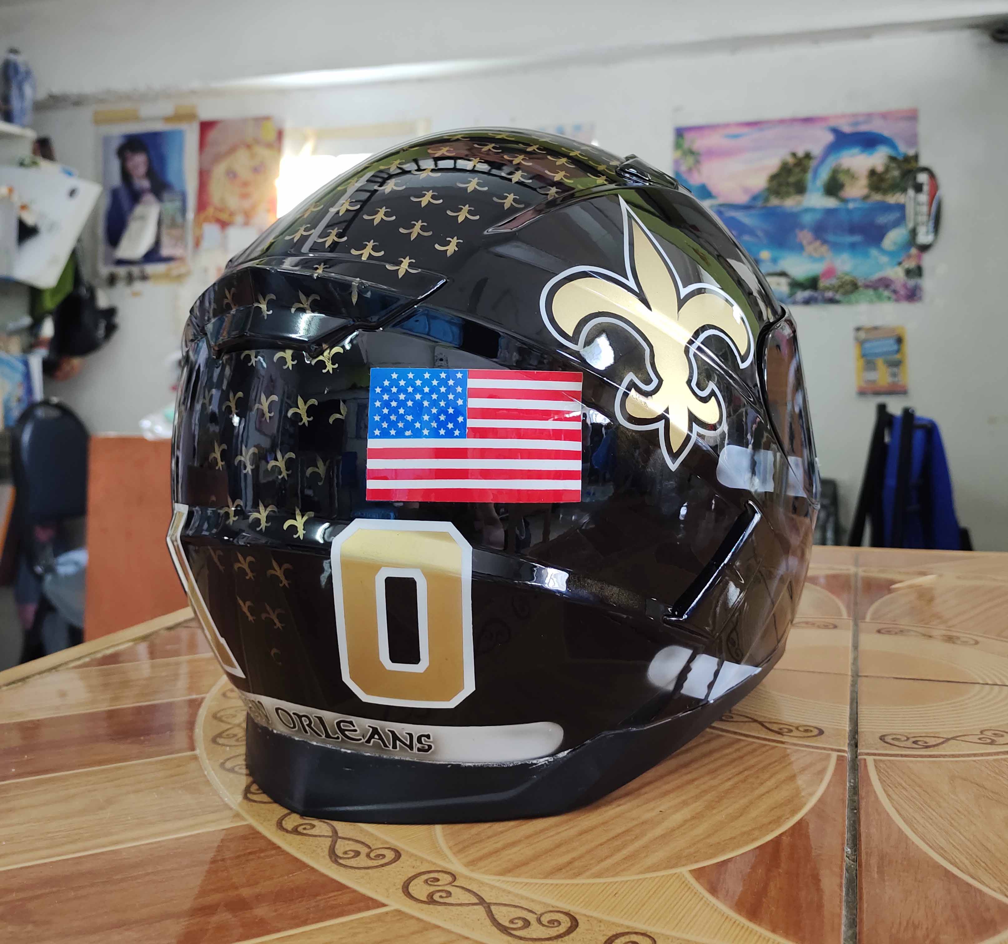 New Orleans Saints NFL Custom Motorcycle Helmet 🏈