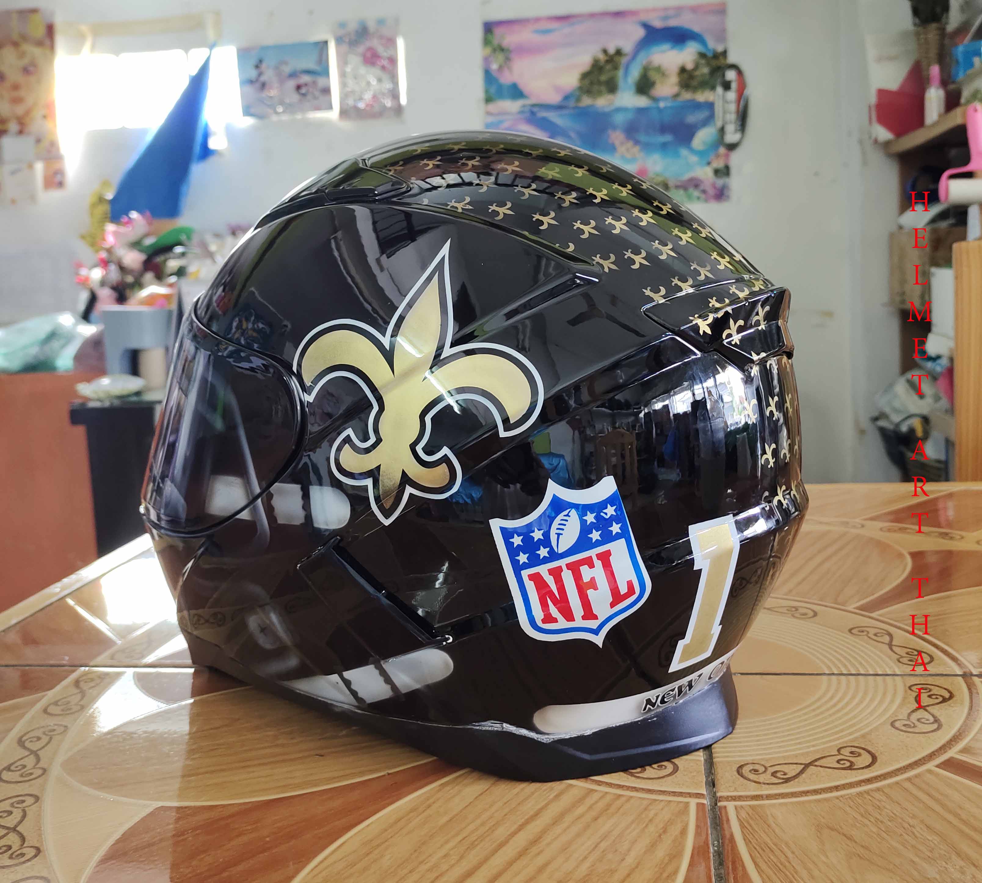 New Orleans Saints NFL Custom Motorcycle Helmet 🏈