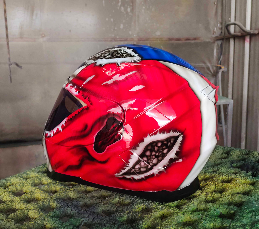 Puerto Rico Flag Skull Custom Motorcycle Helmet 🇵🇷💀🔥