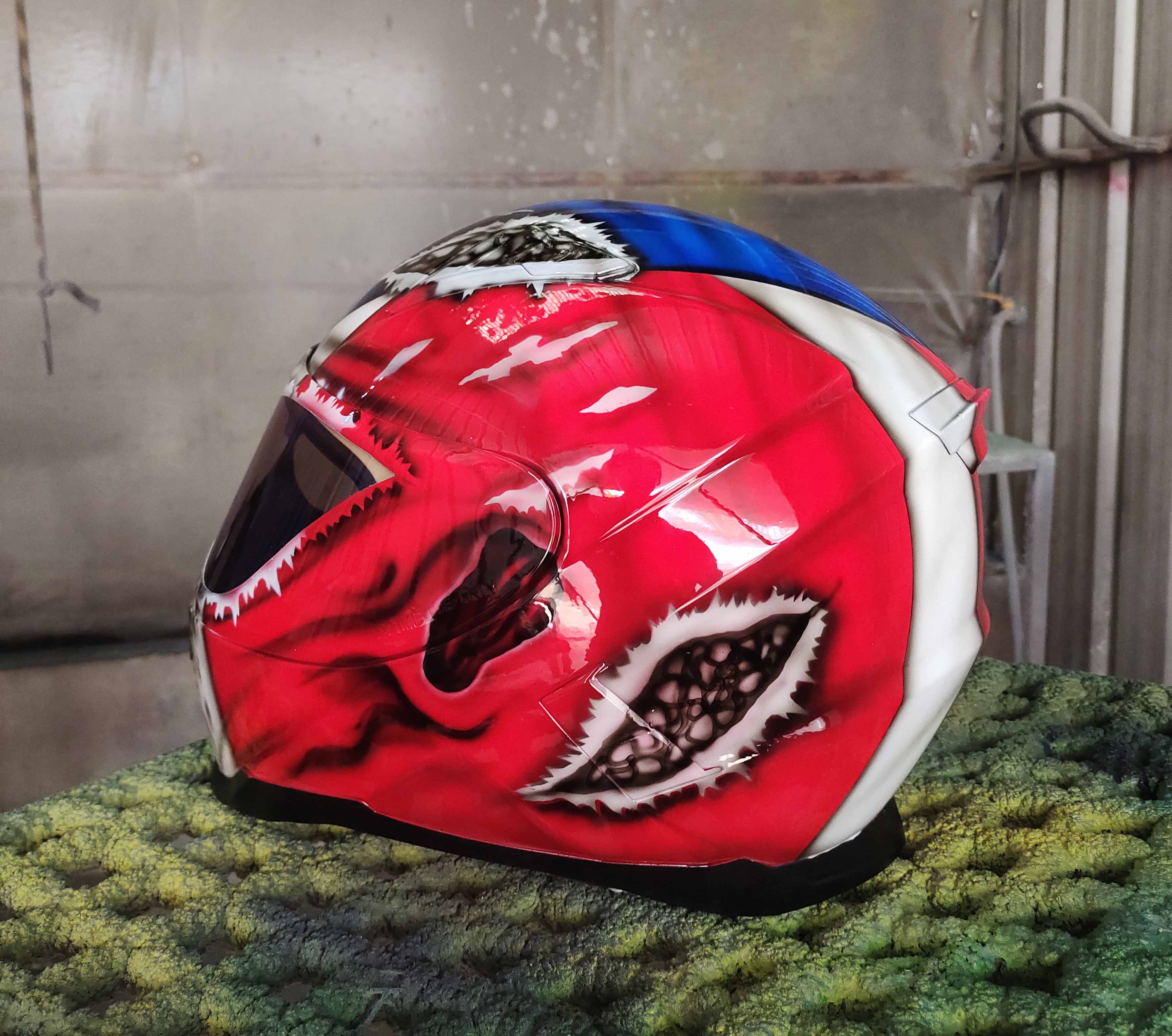 Puerto Rico Flag Skull Custom Motorcycle Helmet 🇵🇷💀🔥