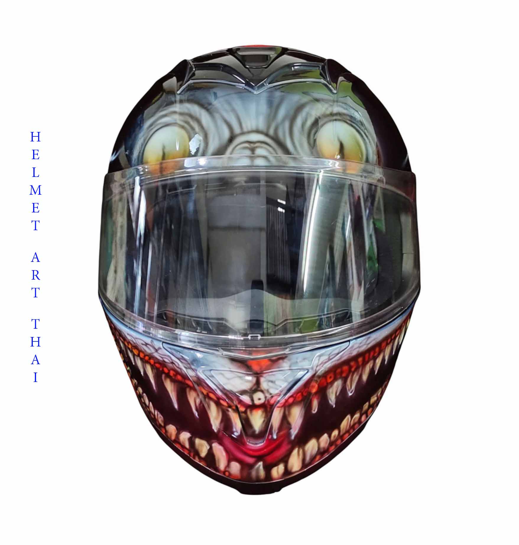 Monster Custom Airbrushed Full Face Motorcycle Helmet | Dark Art by HELMET ART THAI