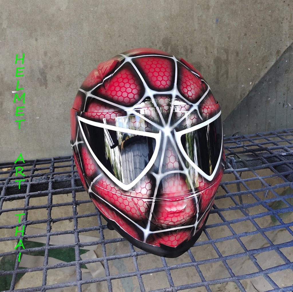 SPIDER MAN CUSTOM AIRBRUSHED MOTORCYCLE HELMET