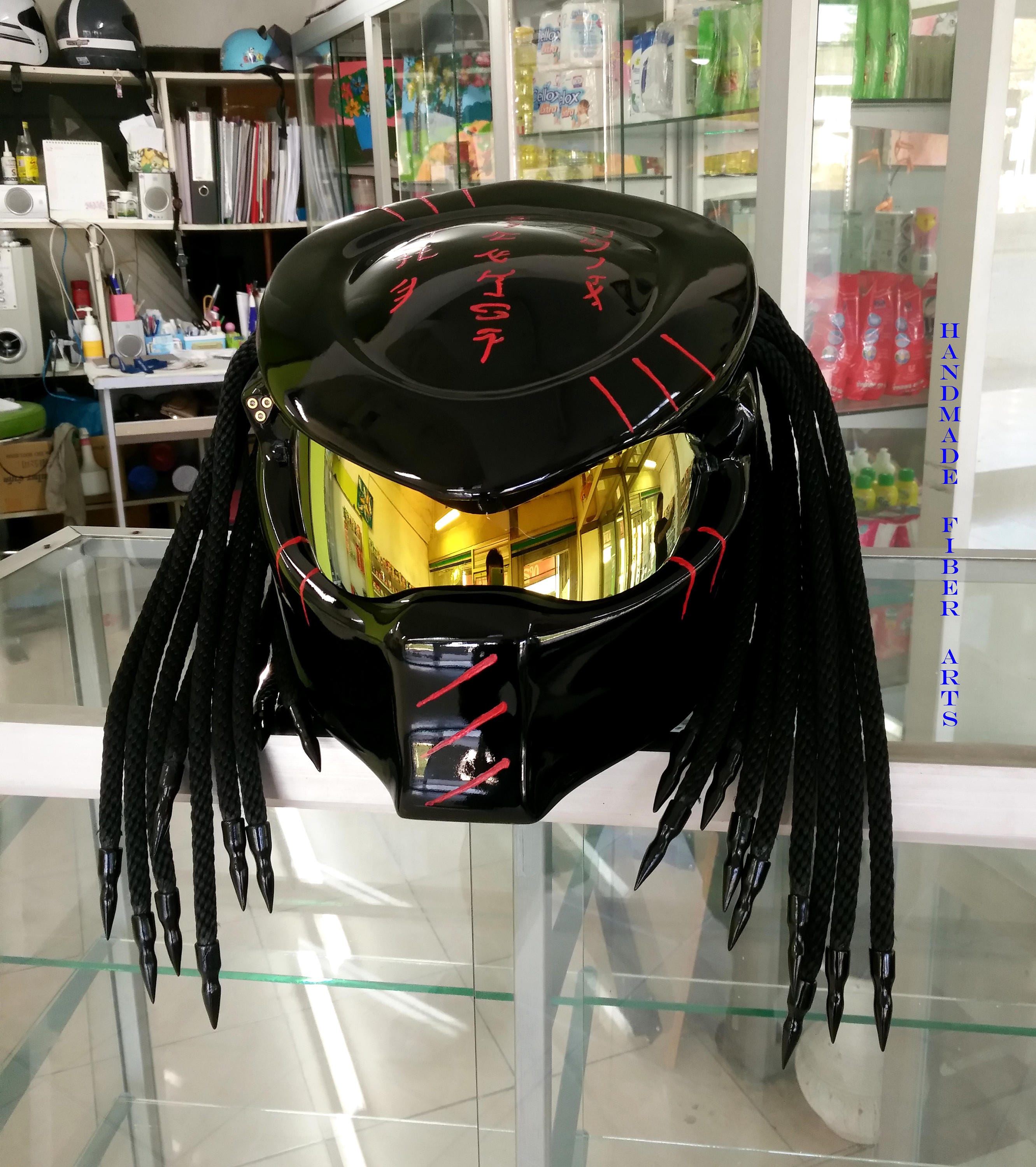 Black Custom  Predator Helmet