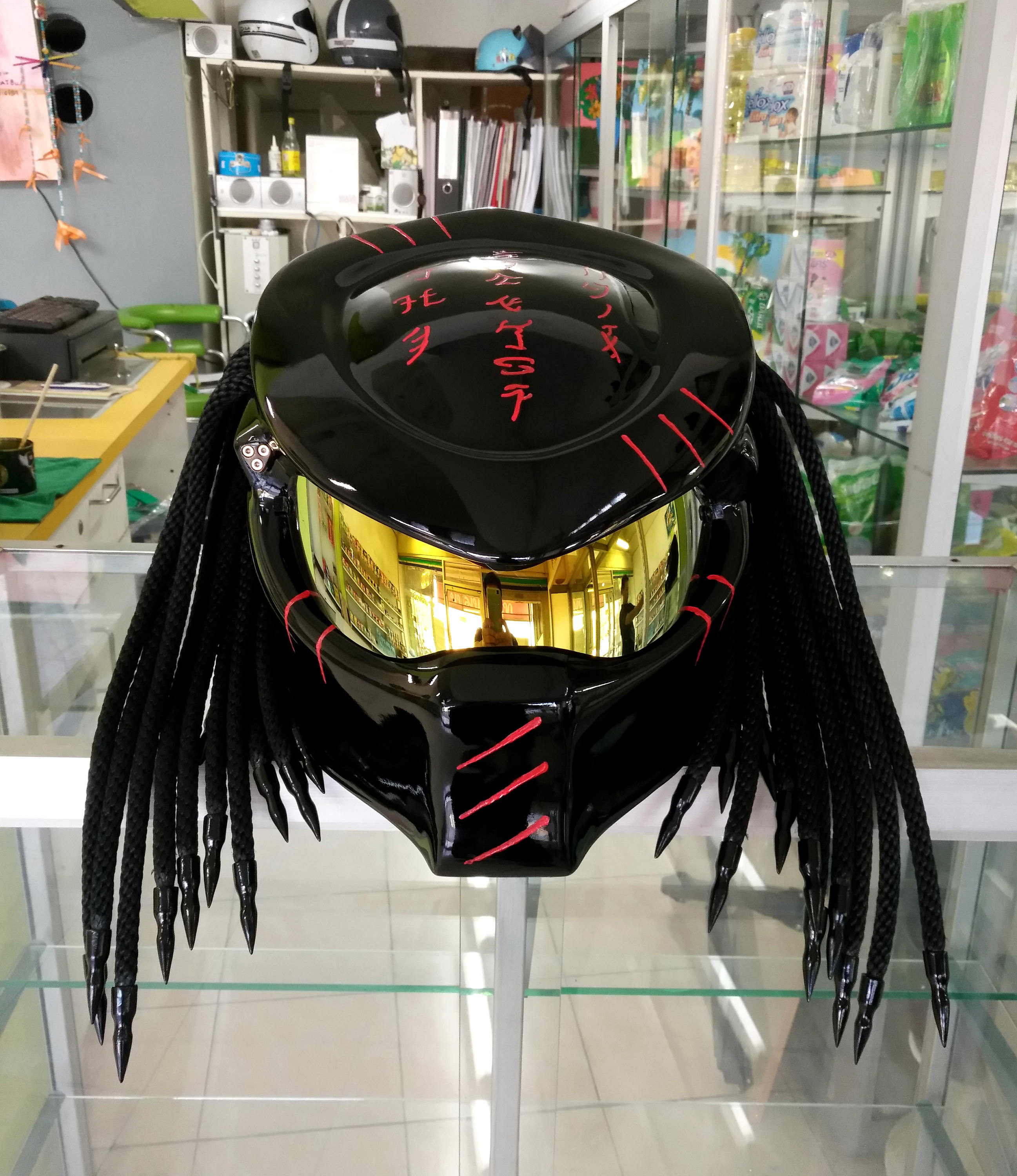 Black Custom  Predator Helmet