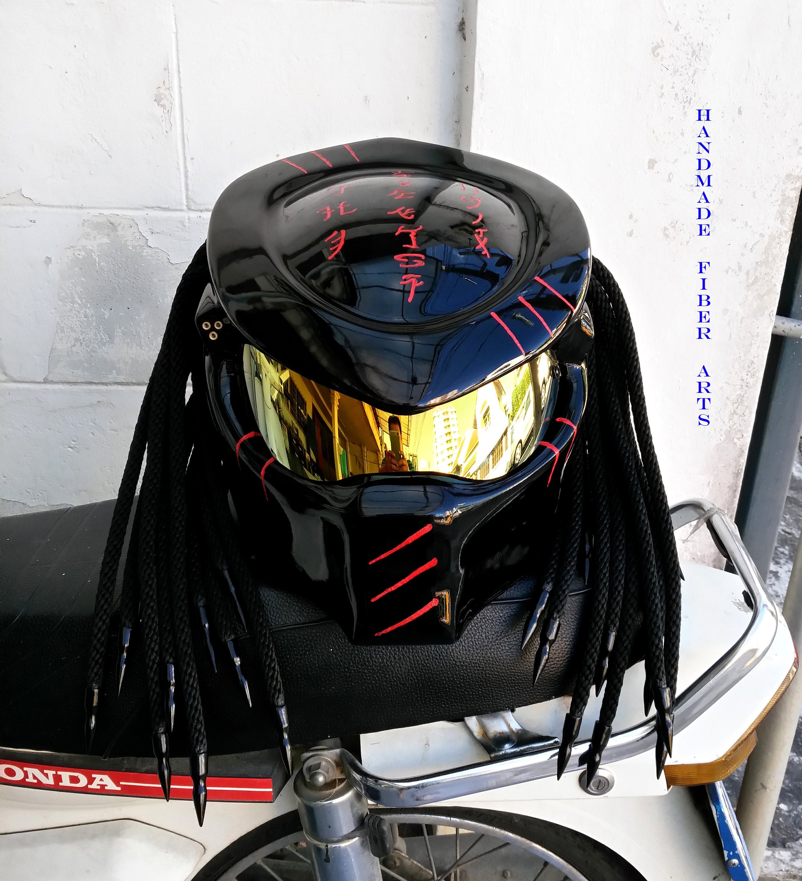 Black Custom  Predator Helmet