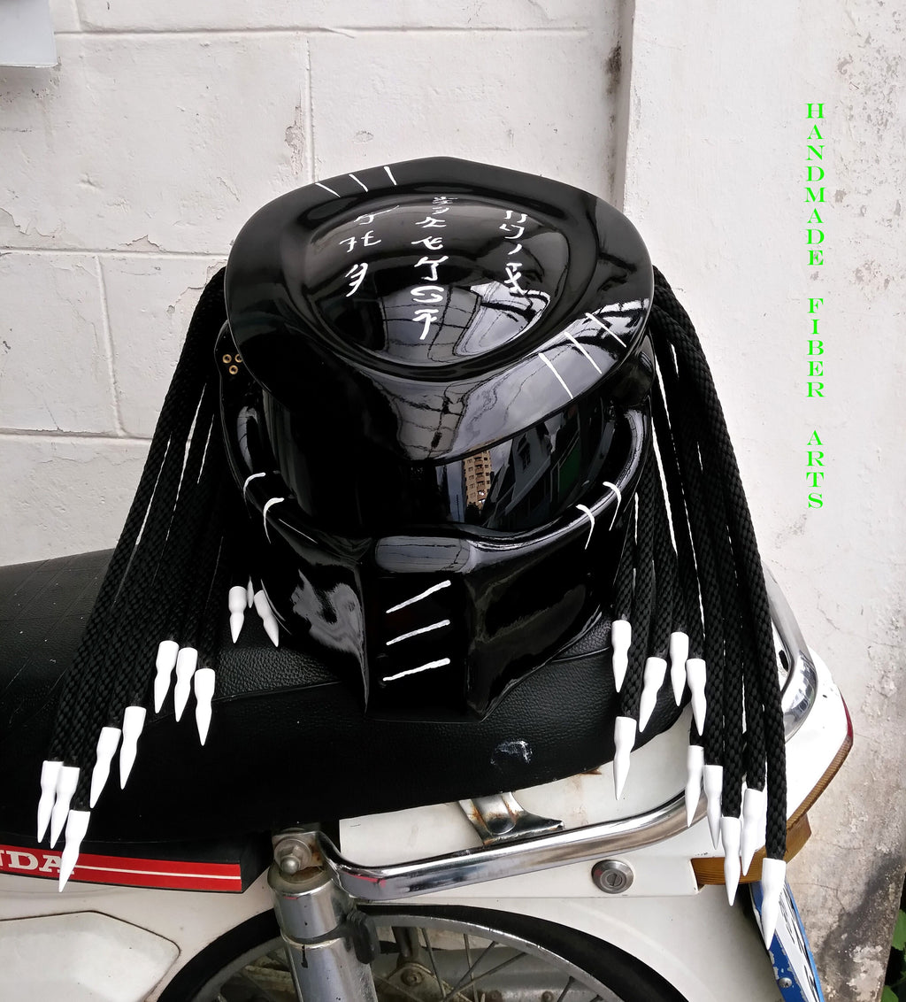 Black Custom Predator motorcycle Helmet