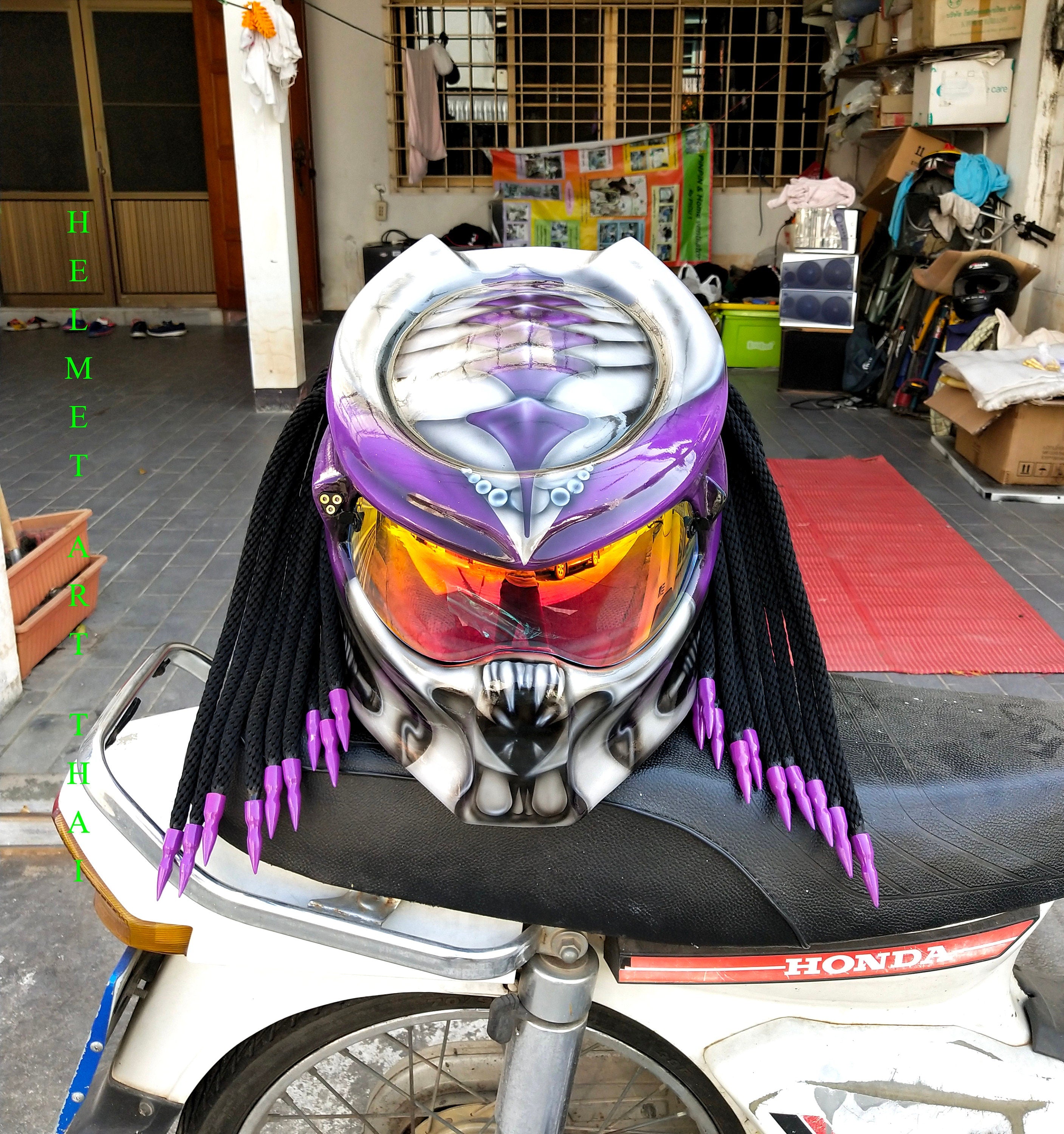 Purple Custom Motorcycle Helmet