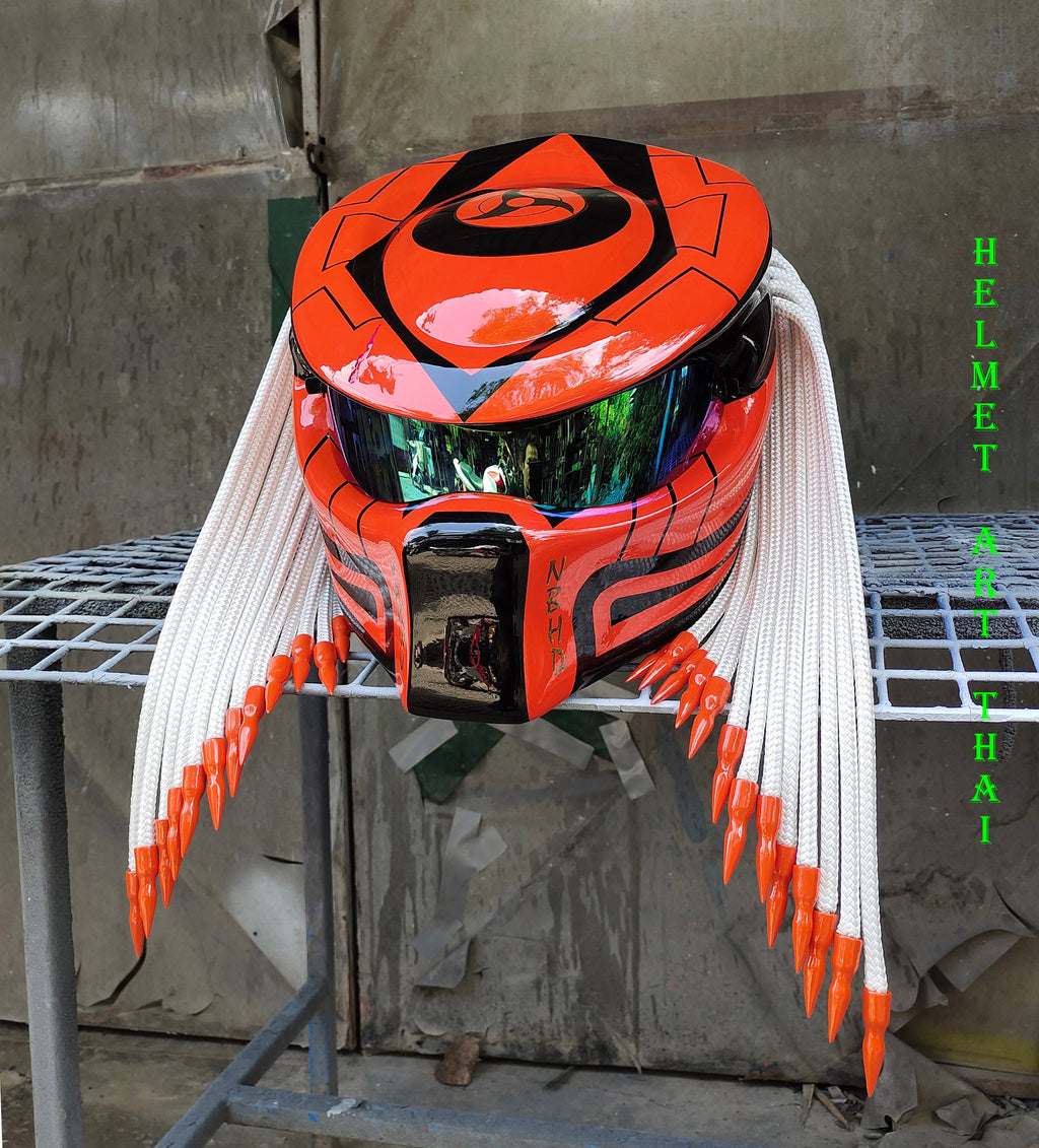 Orange Custom Motorcycle Helmet