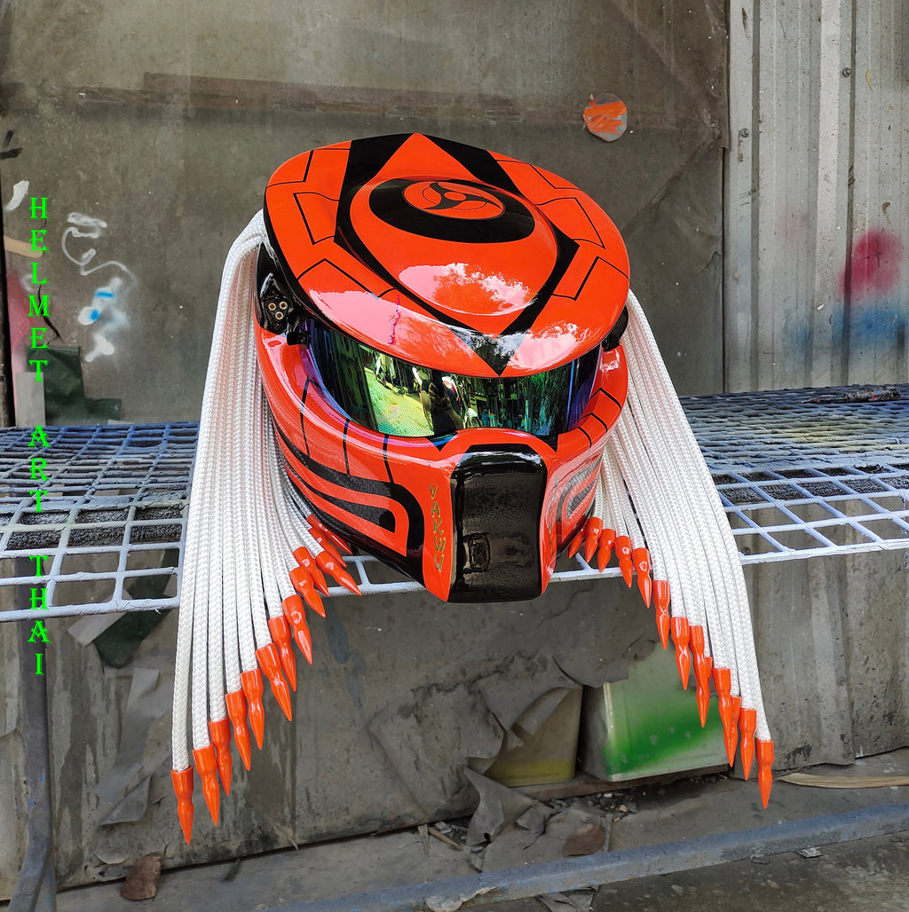 Orange Custom Motorcycle Helmet