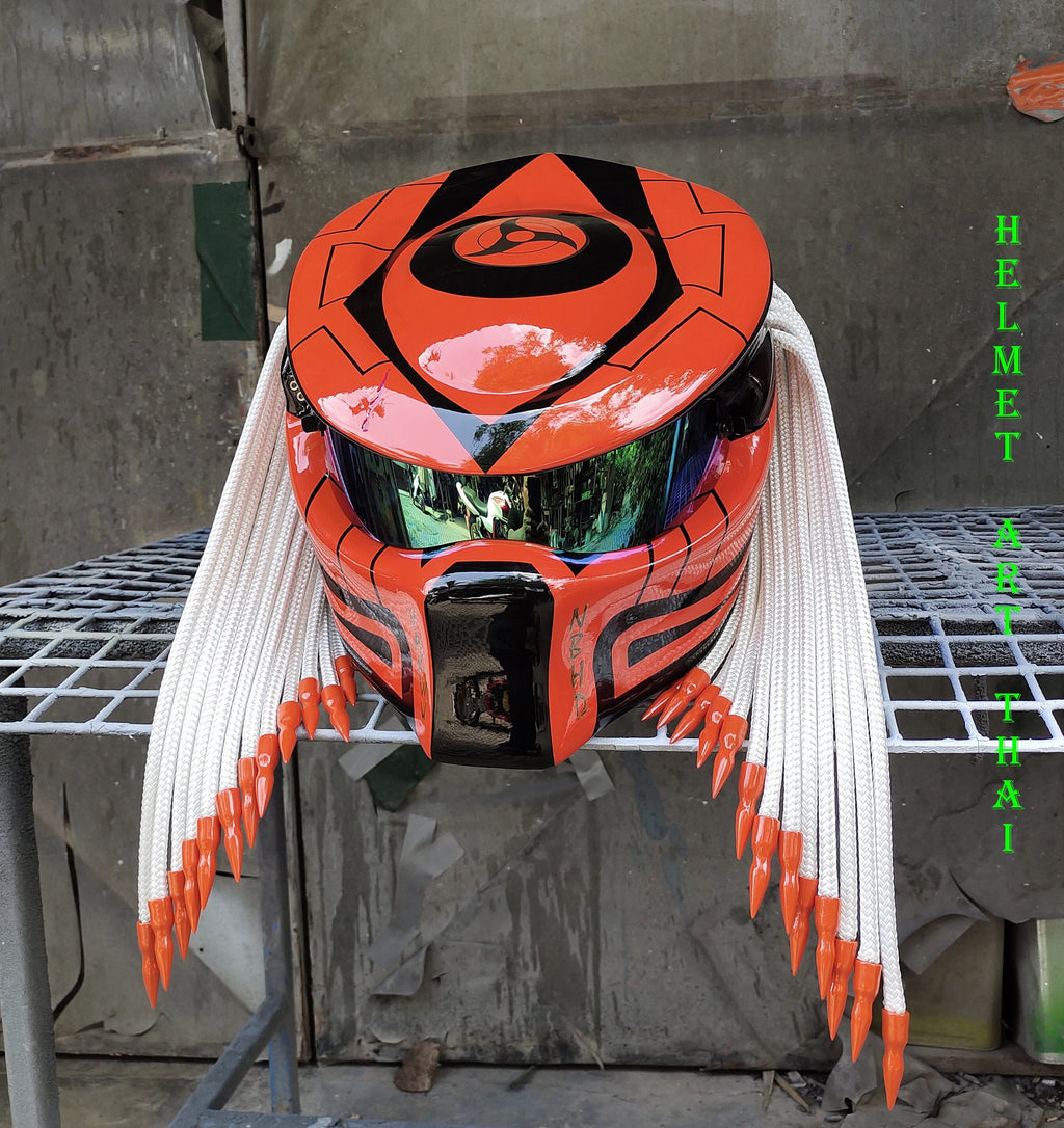 Orange Custom Motorcycle Helmet