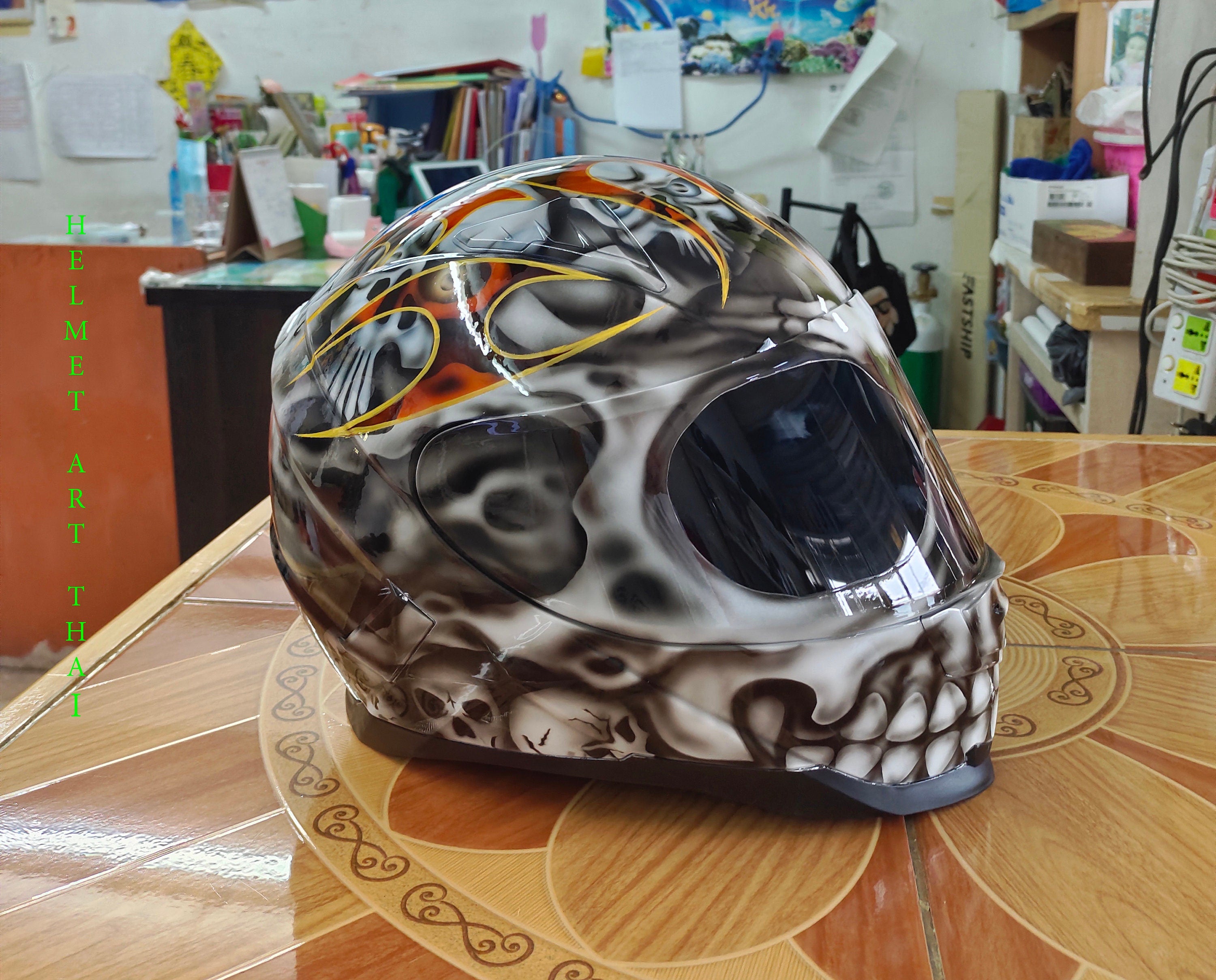Sinister Custom Airbrushed Motorcycle Helmet 💀🔥