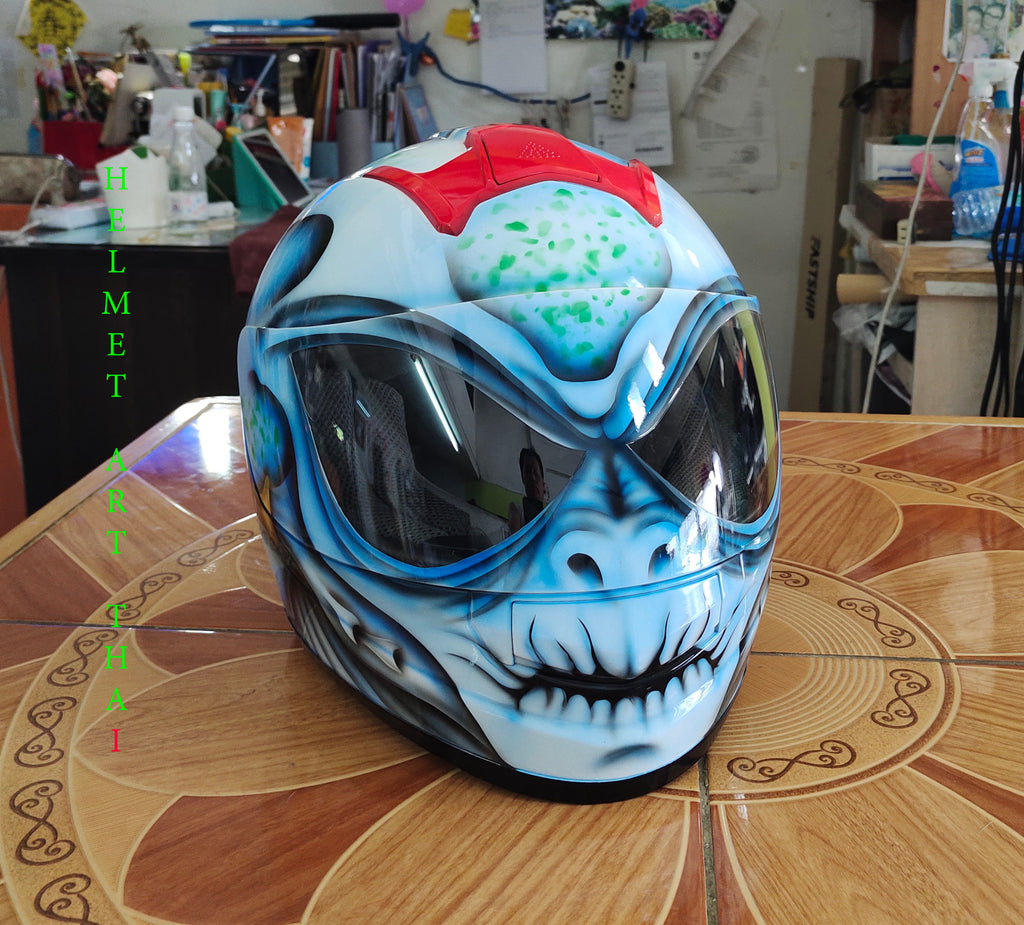 Alien Custom Airbrush Motorradhelm