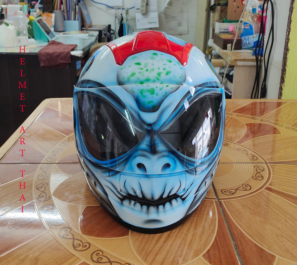 Alien Custom Airbrush Motorradhelm