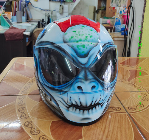 ALIEN Custom Airbrushed Motorcycle Helmet