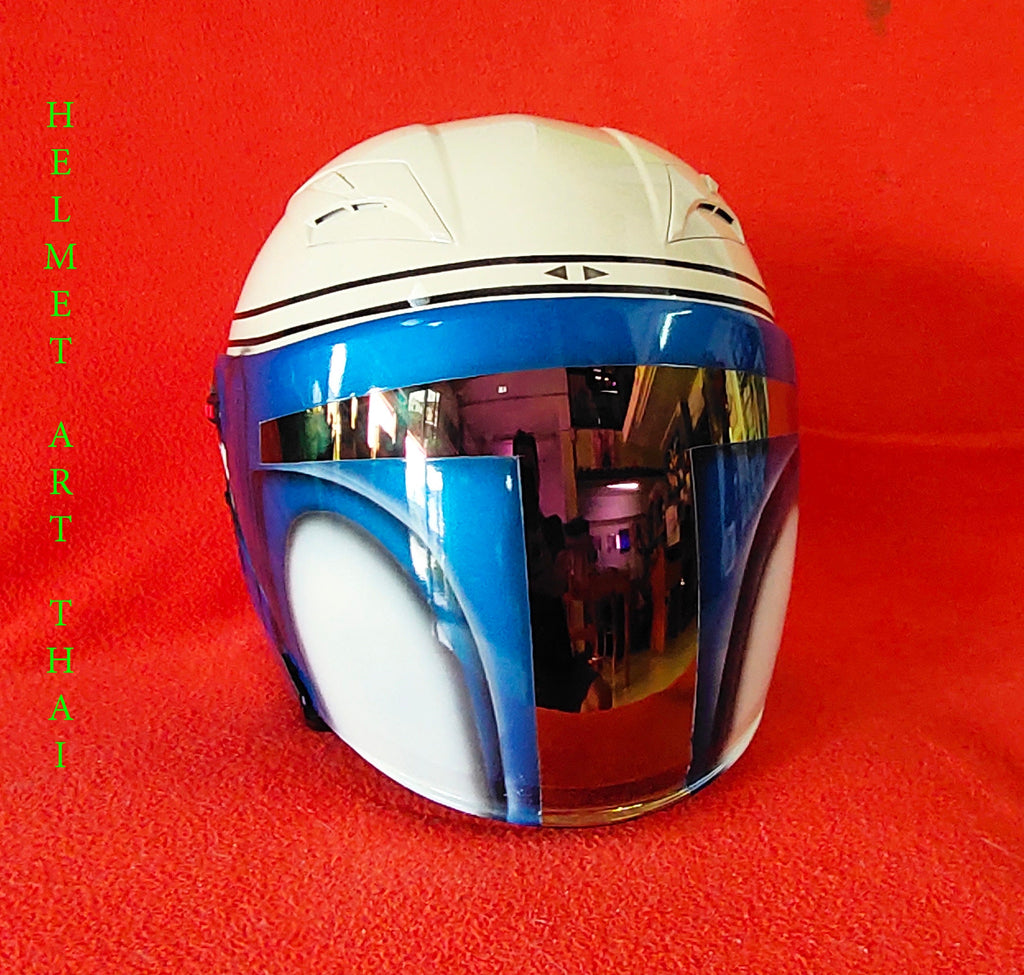 Star Wars Jango Fett Mandalorian Custom Motorcycle Helmet ⭐🚀
