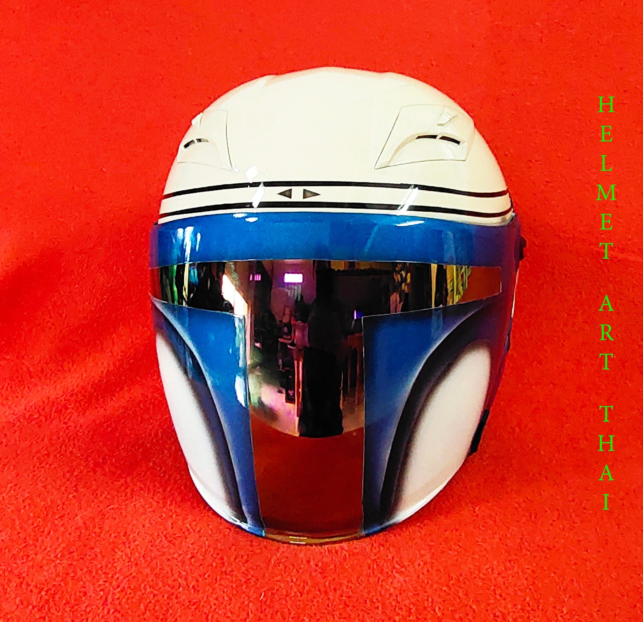 Star Wars Jango Fett Mandalorian Custom Motorcycle Helmet ⭐🚀