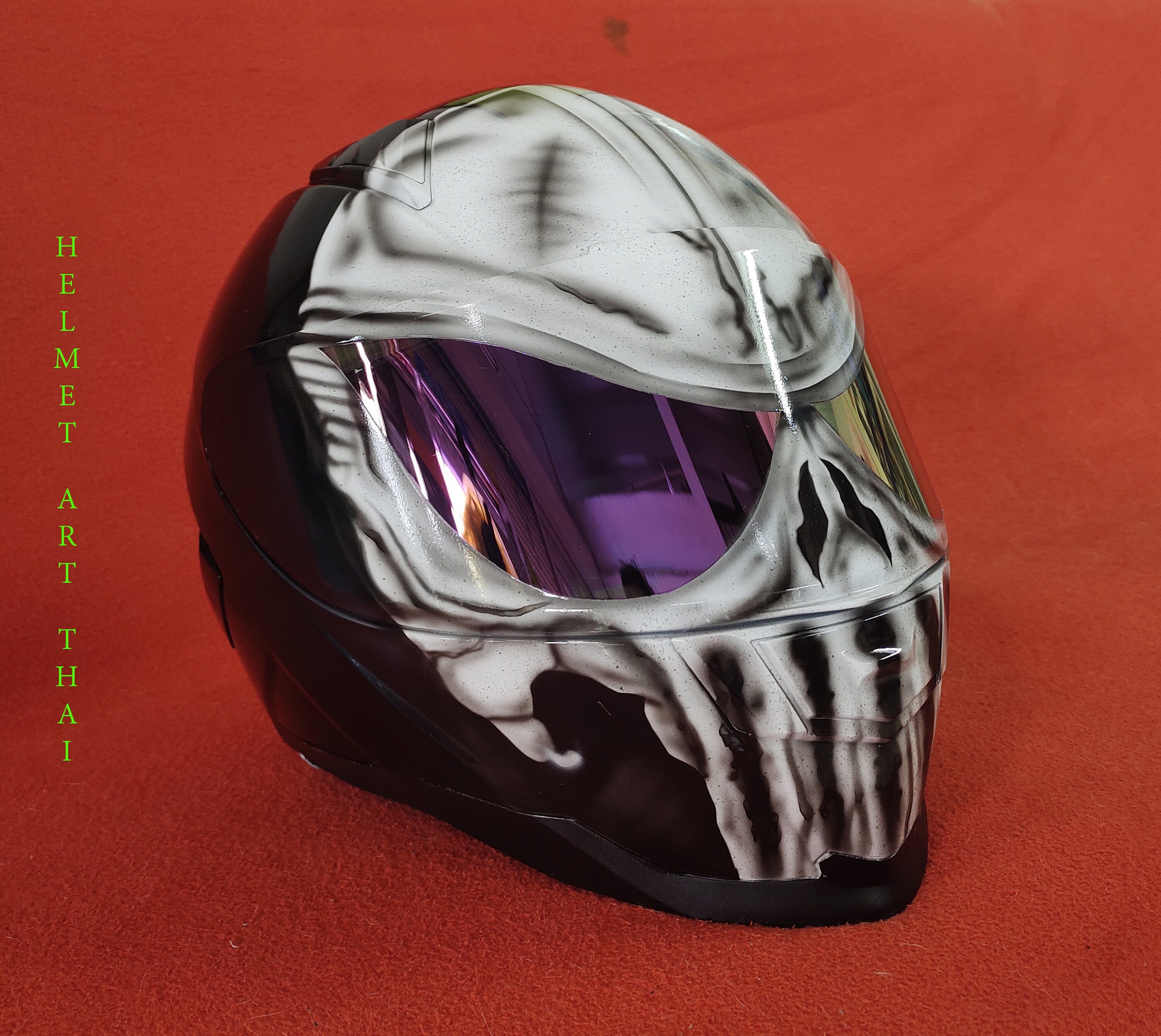 THE PUNISHER , BADASS Custom Motorcycle Helmet