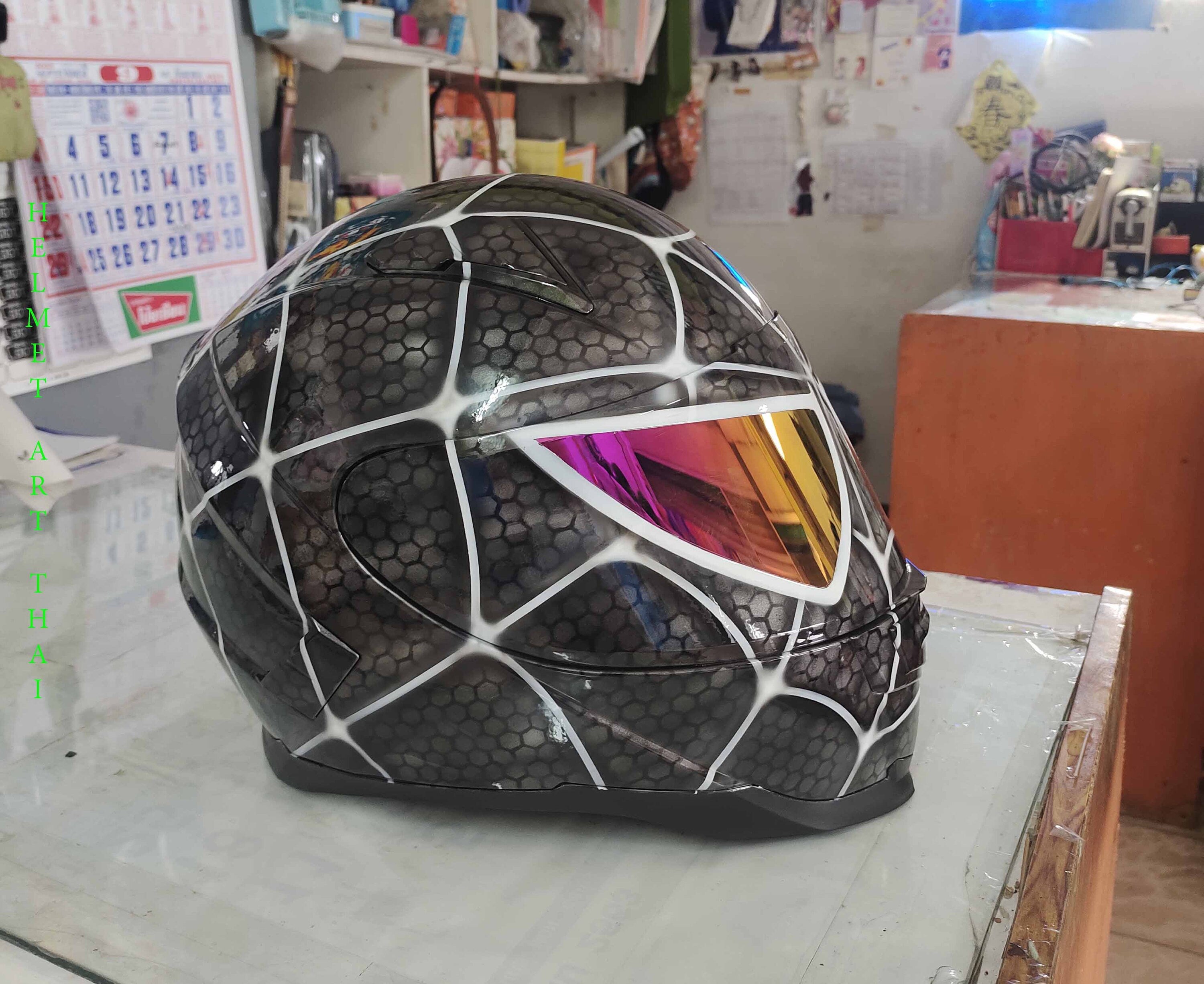 SPIDER MAN Custom Motorcycle Helmet