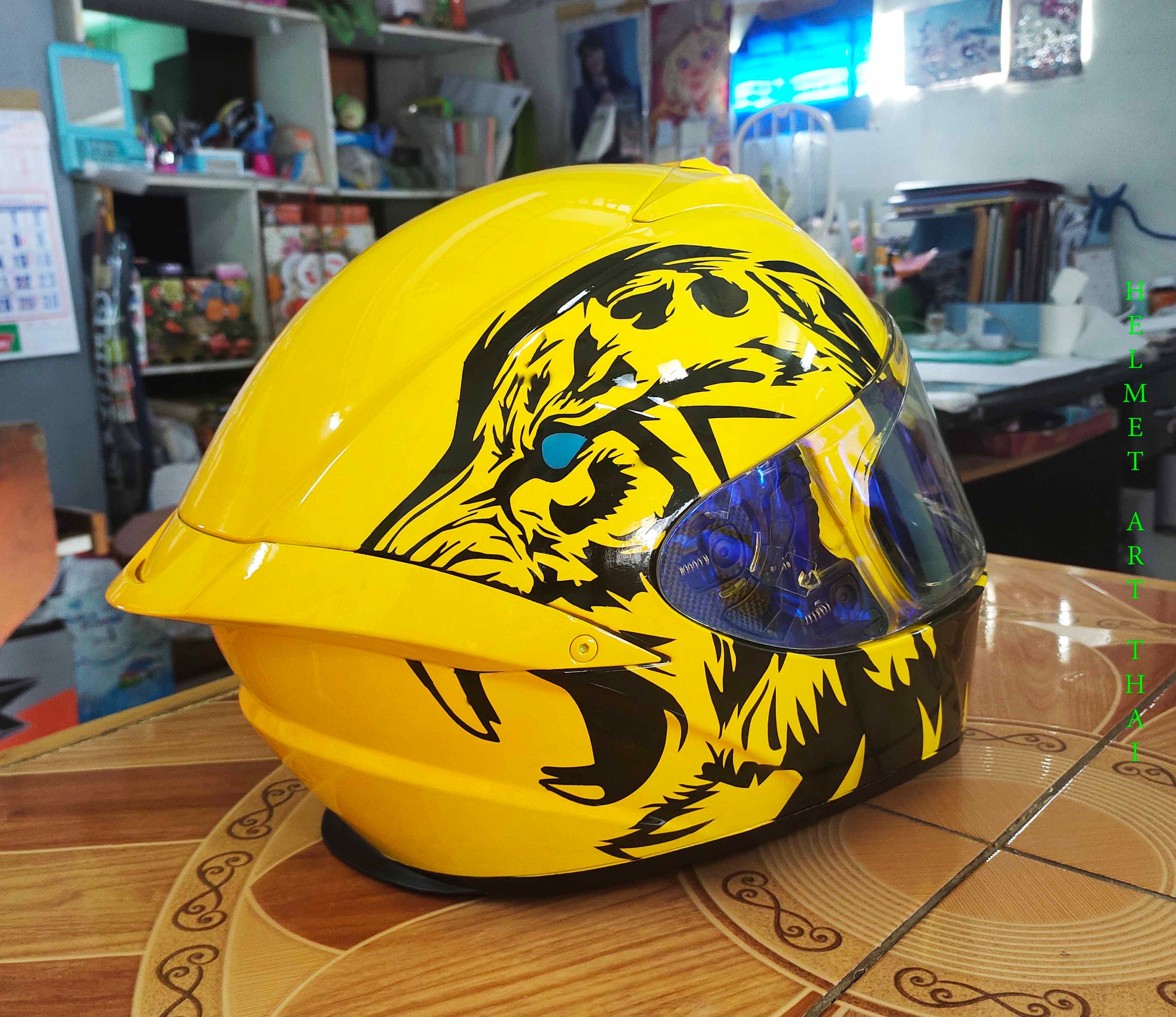 🐆 Leopard Custom Airbrushed Motorcycle Helmet 🔥✨