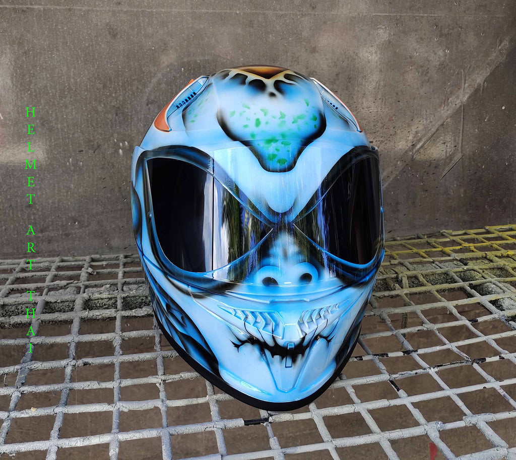 Alien Custom Airbrushed Motorcycle Helmet 👽🔥