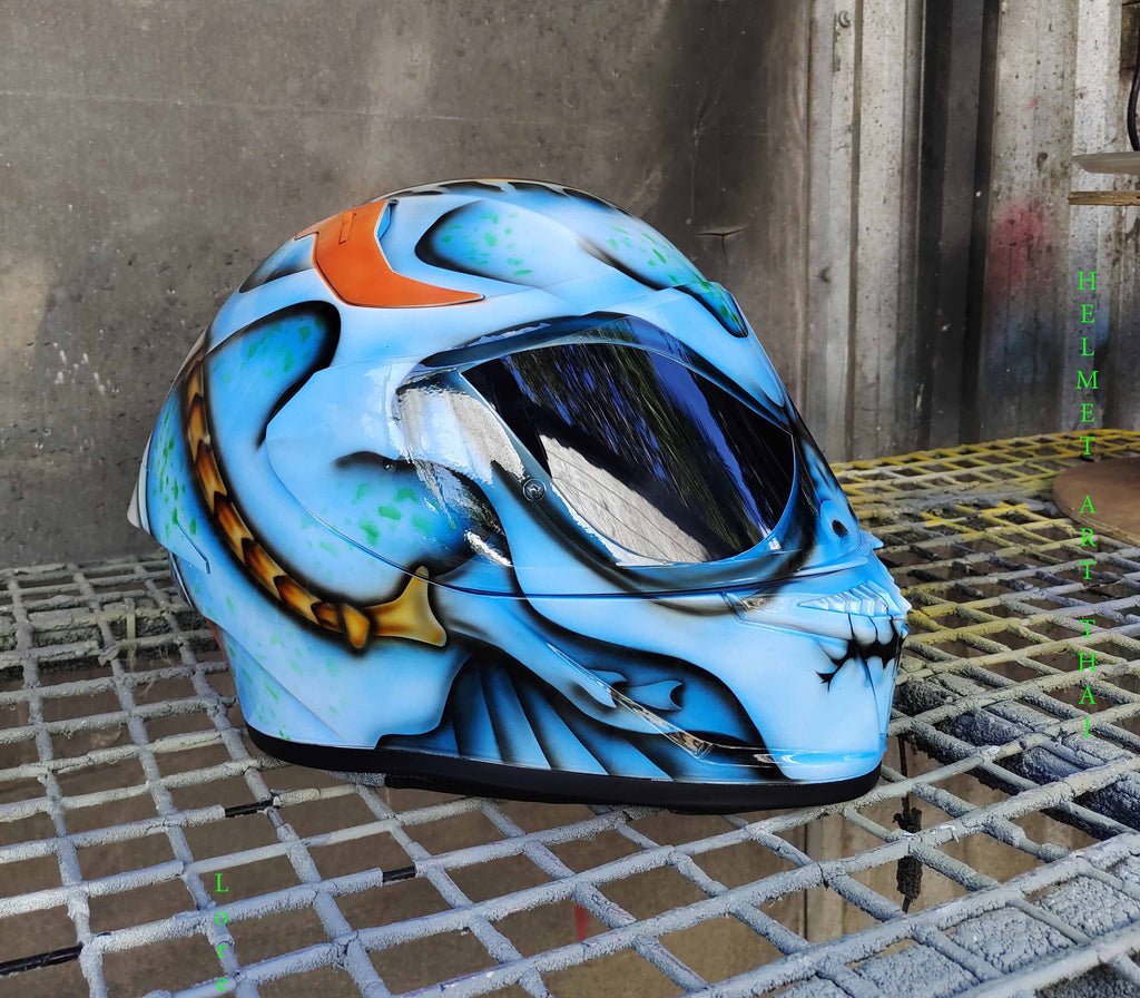 Alien Custom Airbrushed Motorcycle Helmet 👽🔥