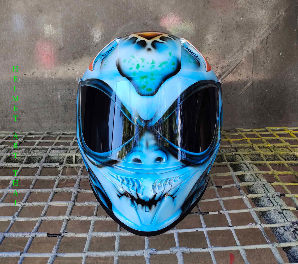 Alien Custom Airbrushed Motorcycle Helmet 👽🔥