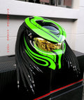 GREEN Custom Predator Motorcycle Helmet