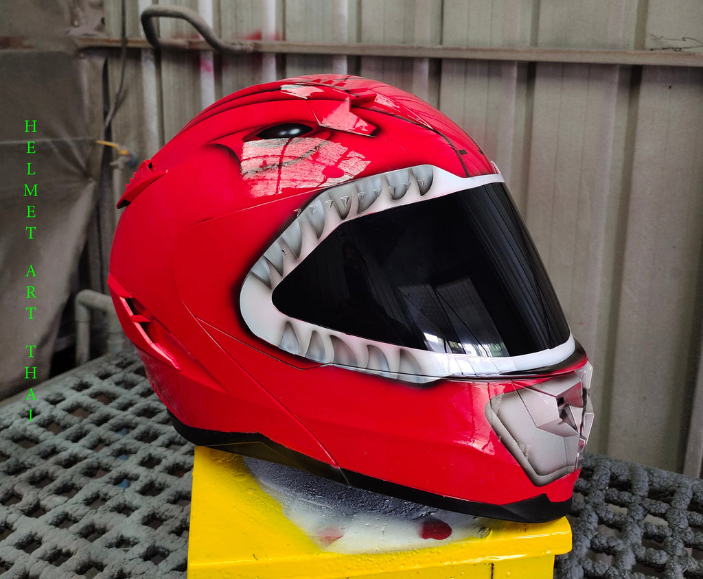 RED Power Ranger Motorcycle Helmet