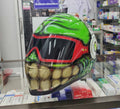 GREEN Custom Smiley Face  Motorcycle Helmet